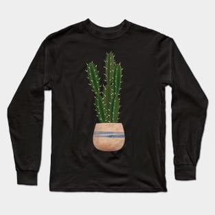 Potted Cactus Saguaro House Plant Gardener Long Sleeve T-Shirt